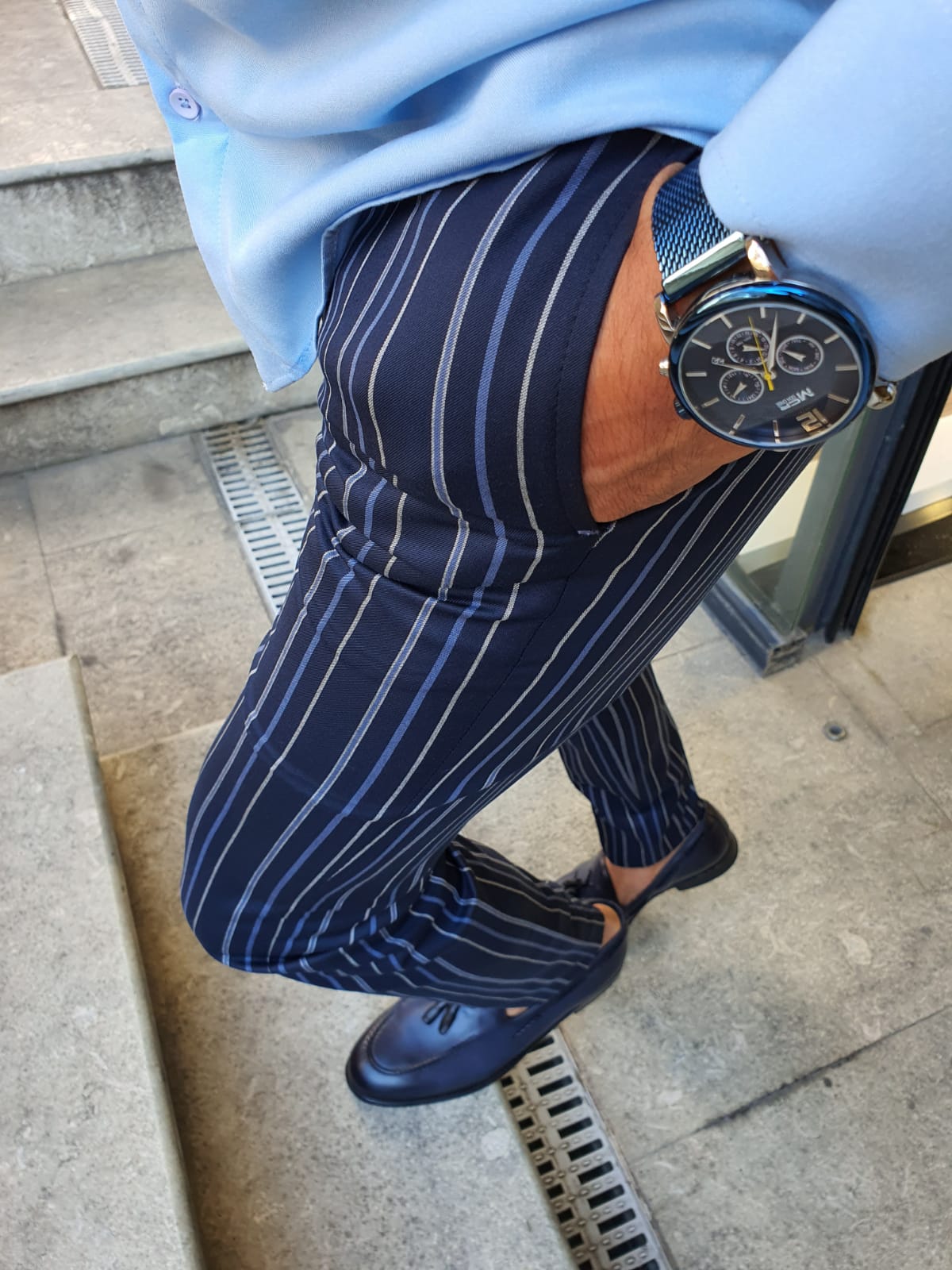 Striped Tapered Fit Trouser