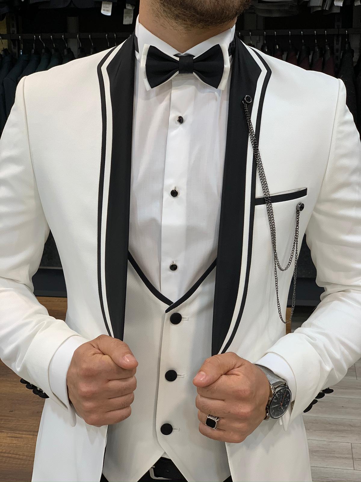 Buy White Slim Fit Tuxedo by GentWith.com | Free Shipping