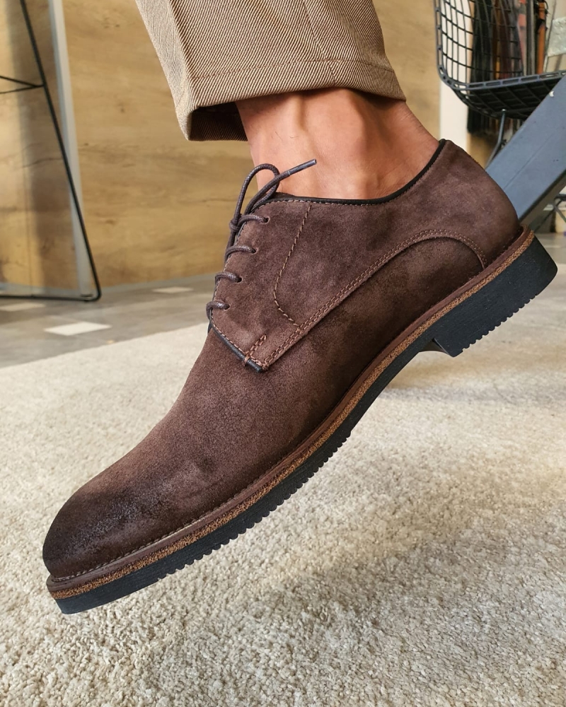 Brown Suede Derbys by GentWith.com with Free Worldwide Shipping