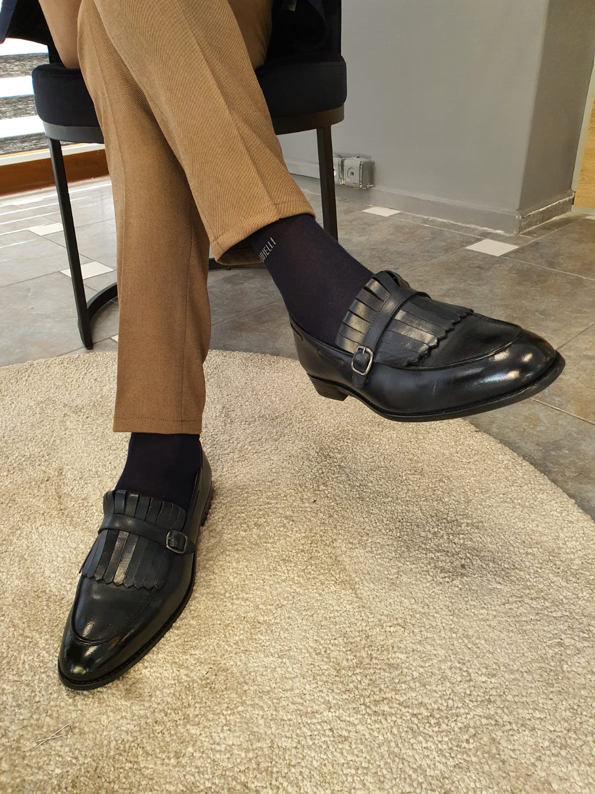 Buy Dark Blue Kilt Loafers by GentWith.com with Free Shipping