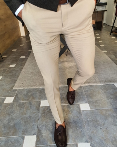 GentWith Edmond Brown Slim Fit Plaid Pants