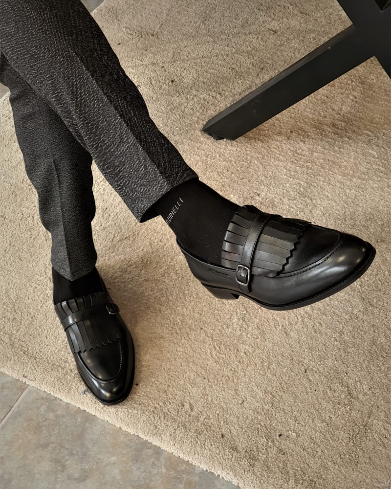 Black Kilt Loafers by GentWith.com with Free Worldwide Shipping