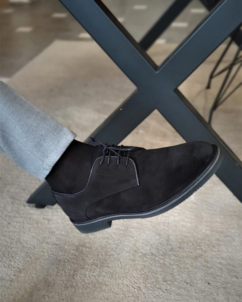 Black Suede Derbys by GentWith.com with Free Worldwide Shipping