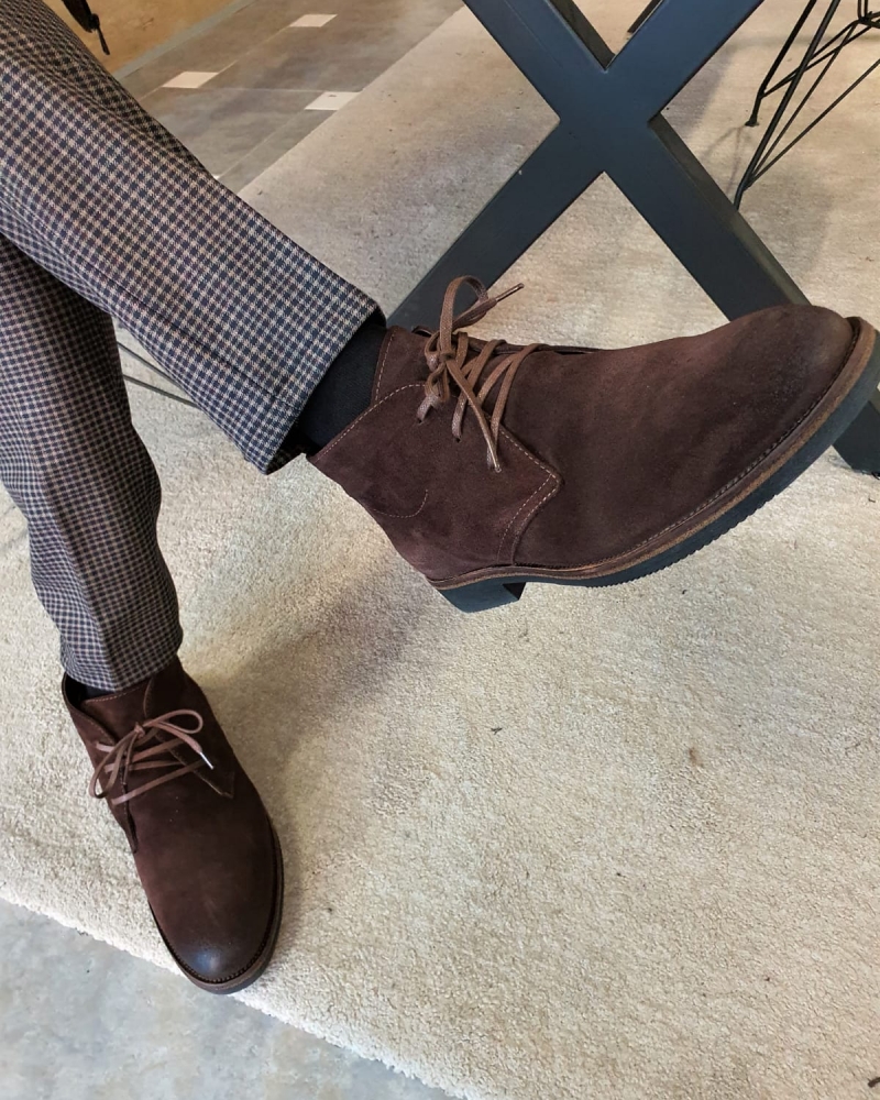 Brown Suede Chukka Boots by GentWith.com with Free Worldwide Shipping