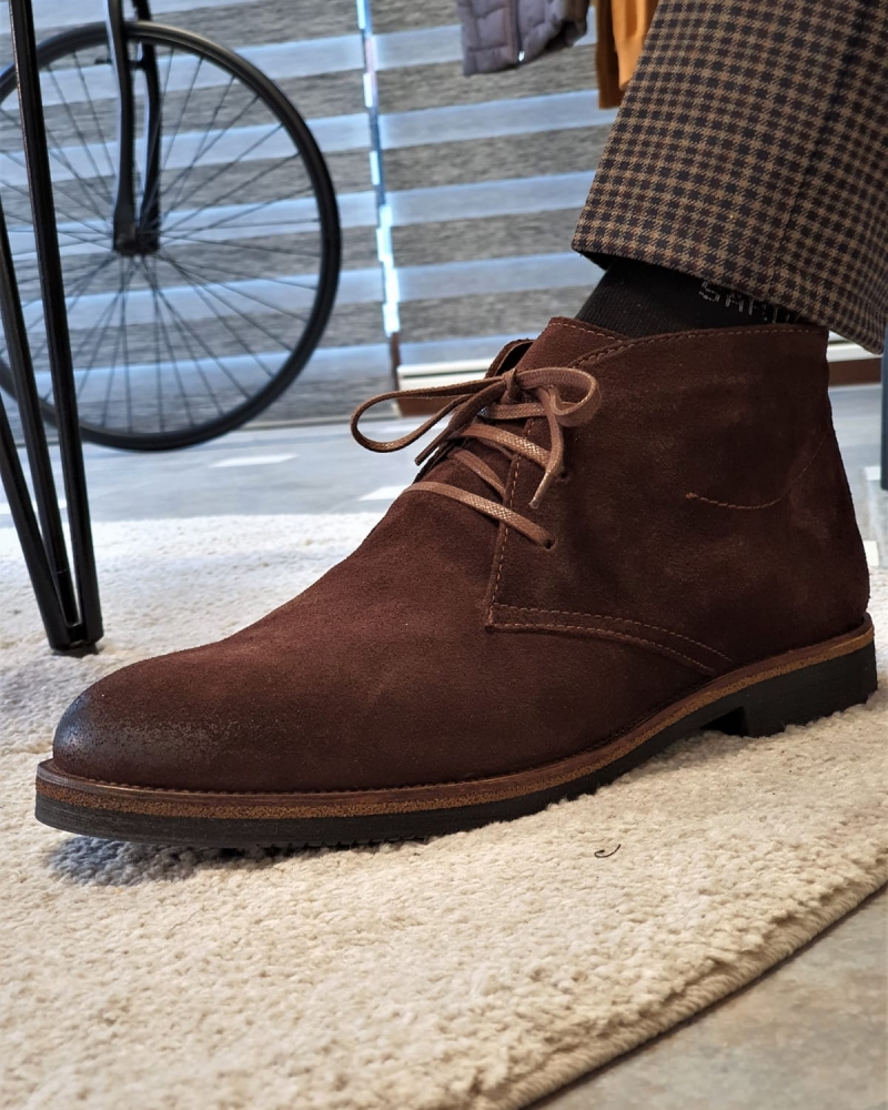 Brown Suede Chukka Boots by GentWith.com with Free Worldwide Shipping