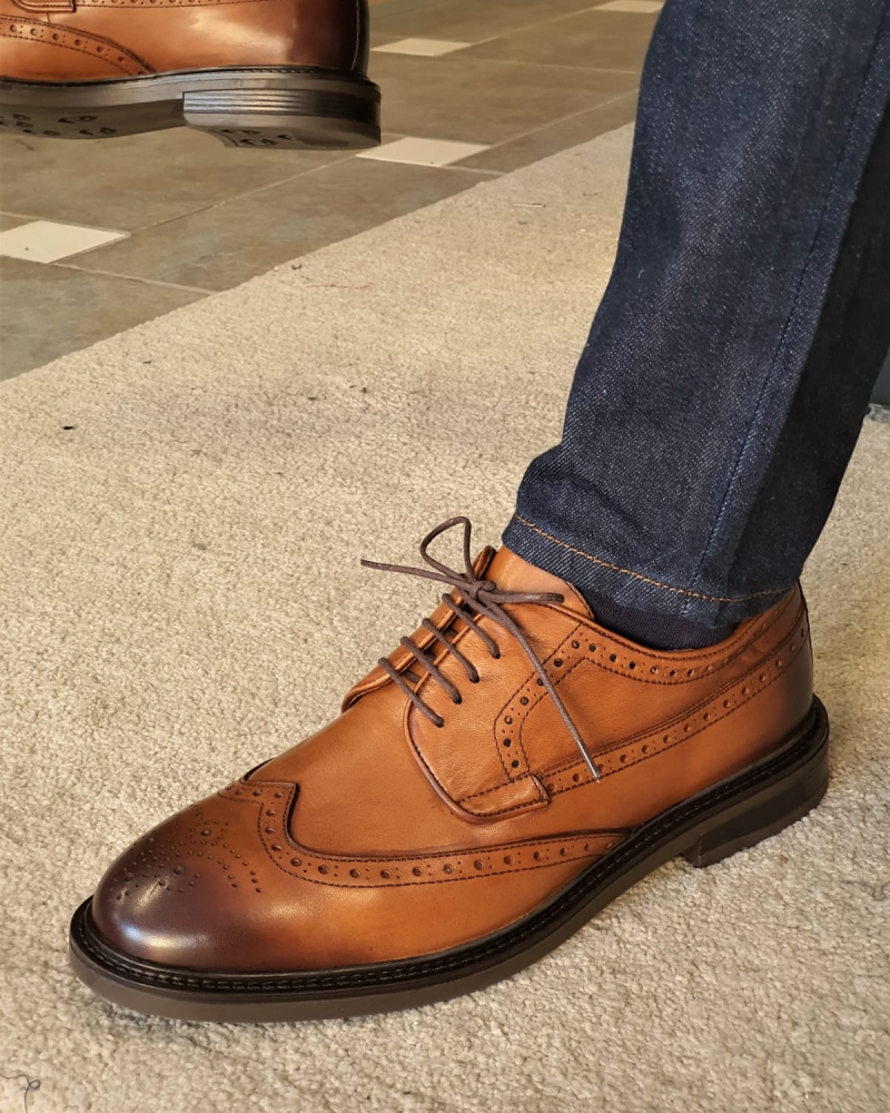 Buy Tan Wingtip Oxfords by GentWith.com with Free Shipping