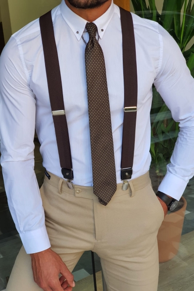 Brown Suspenders by GentWith.com with Free Worldwide Shipping