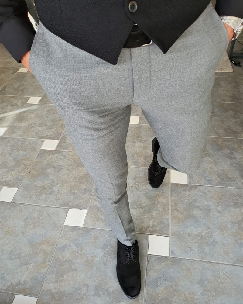 Buy Gray Slim Fit Pants by GentWith.com with Free Shipping