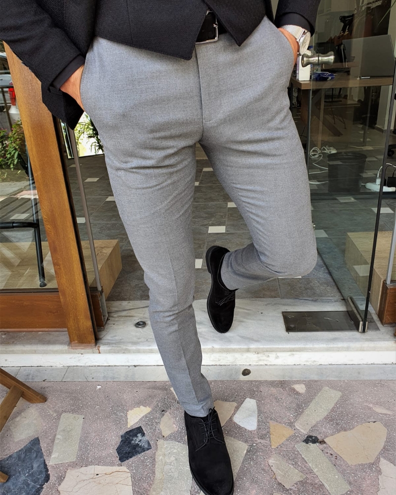 Buy Gray Slim Fit Pants by GentWith.com with Free Shipping