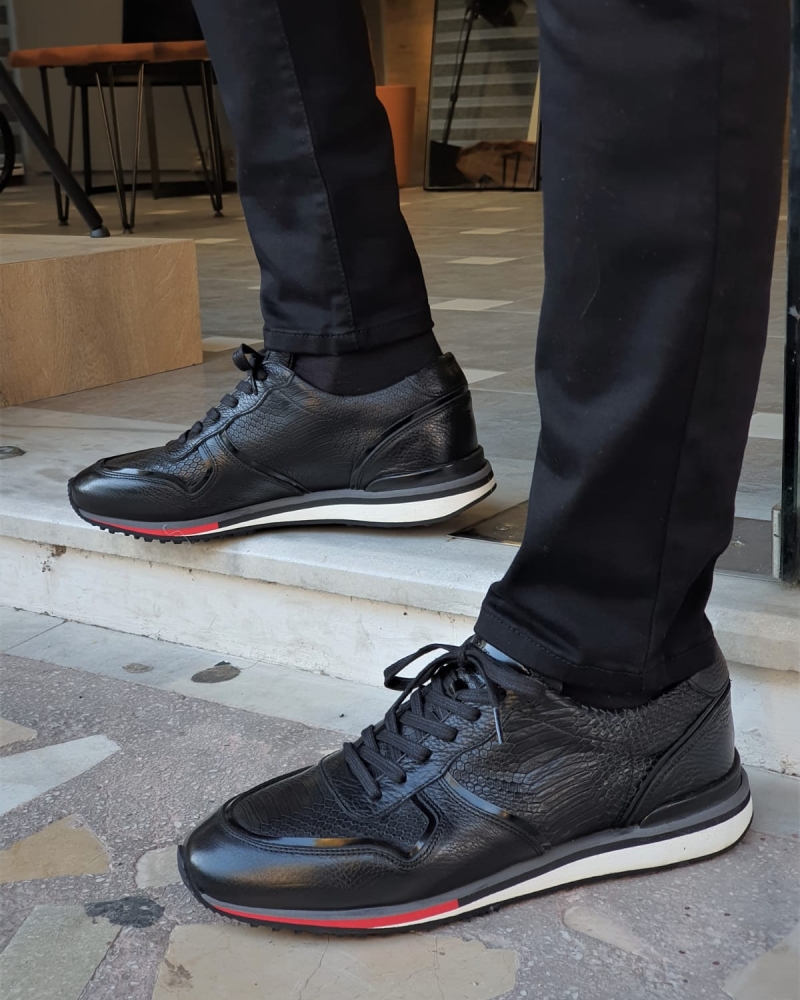 Black Low-Top Sneakers by GentWith.com with Free Worldwide Shipping