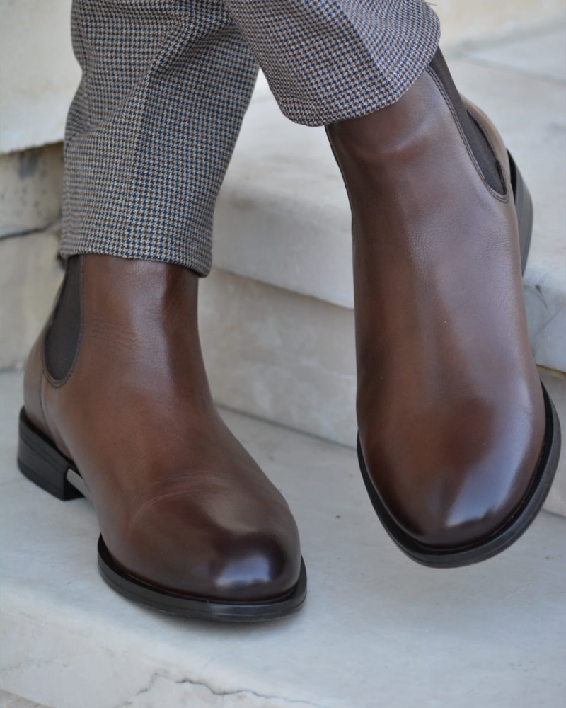 Brown Chelsea Boots by GentWith.com with Free Worldwide Shipping