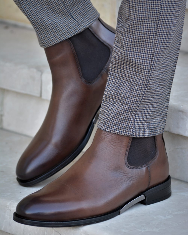 Brown Chelsea Boots by GentWith.com with Free Worldwide Shipping