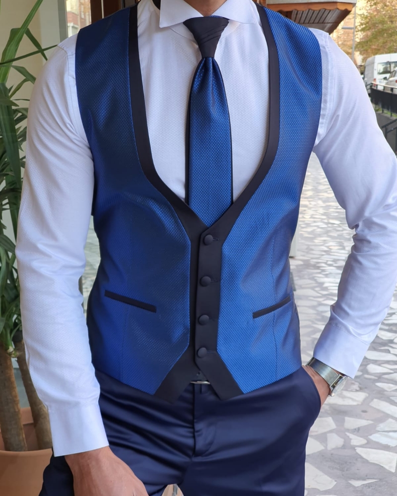 Blue Slim Fit Wedding Suit by GentWith.com with Free Worldwide Shipping