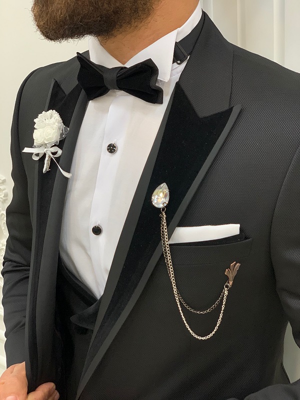 Black Velvet Peak Lapel Tuxedo