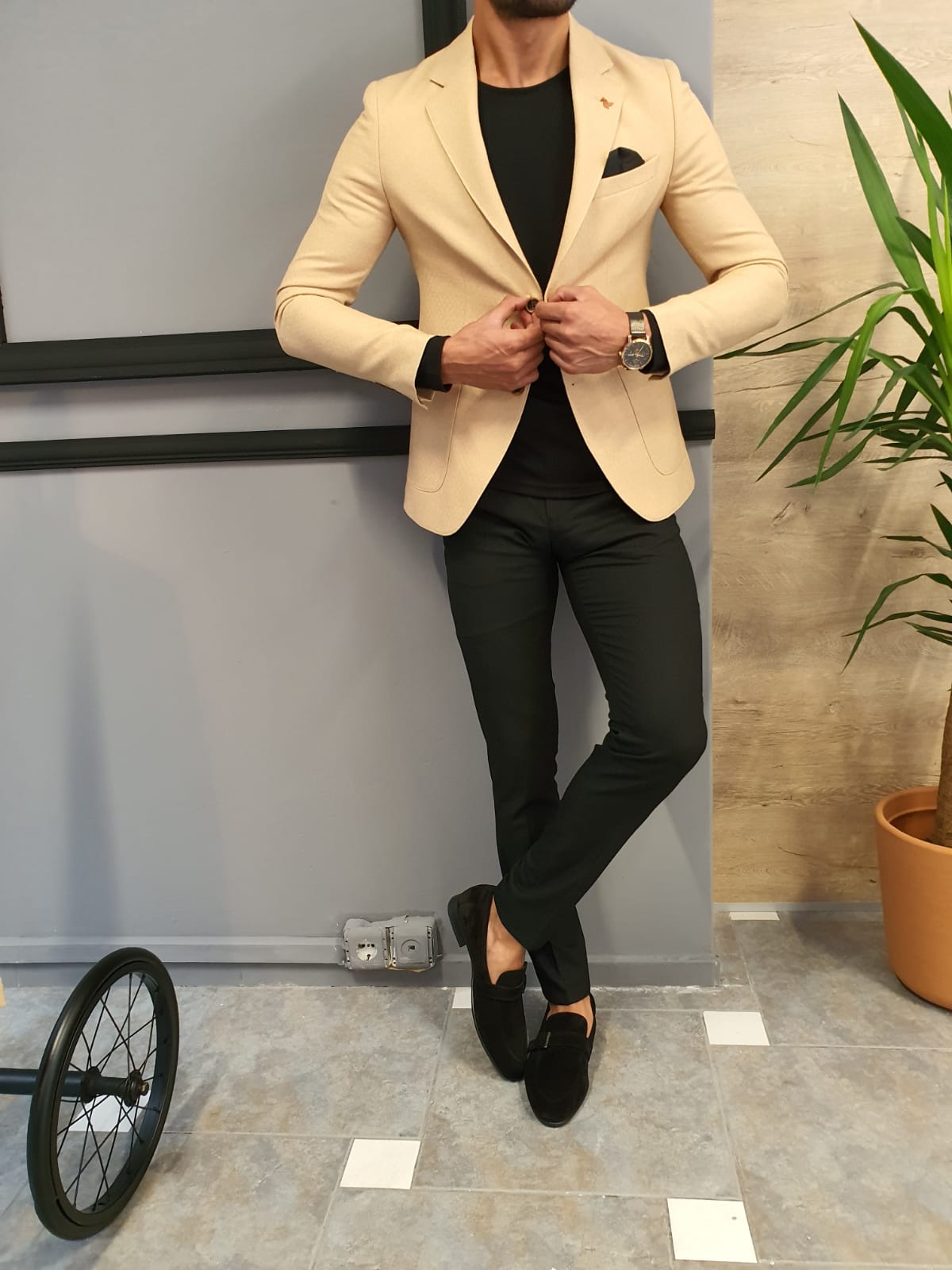 Men's Slim Fit Pants Formal Casual Business Skinny Trousers Male Office  Wear | eBay