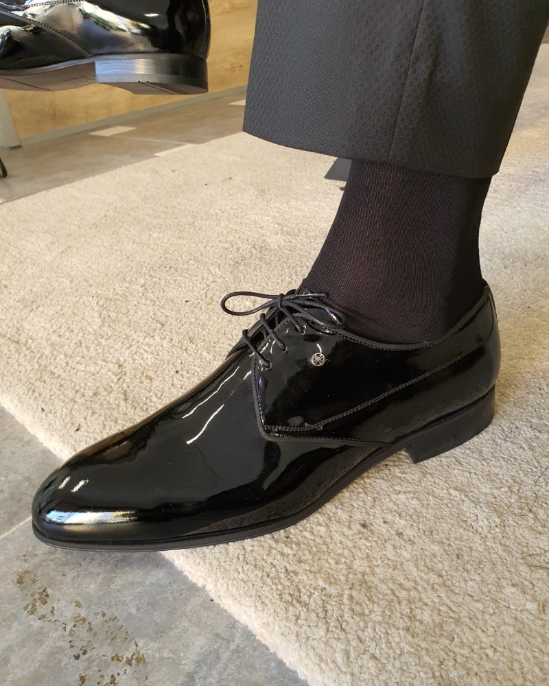 Black Patent Leather Oxfords by GentWith.com with Free Worldwide Shipping