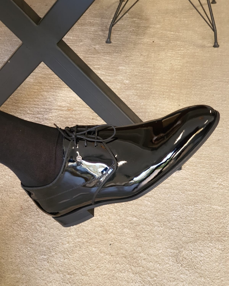 Black Patent Leather Oxfords by GentWith.com with Free Worldwide Shipping
