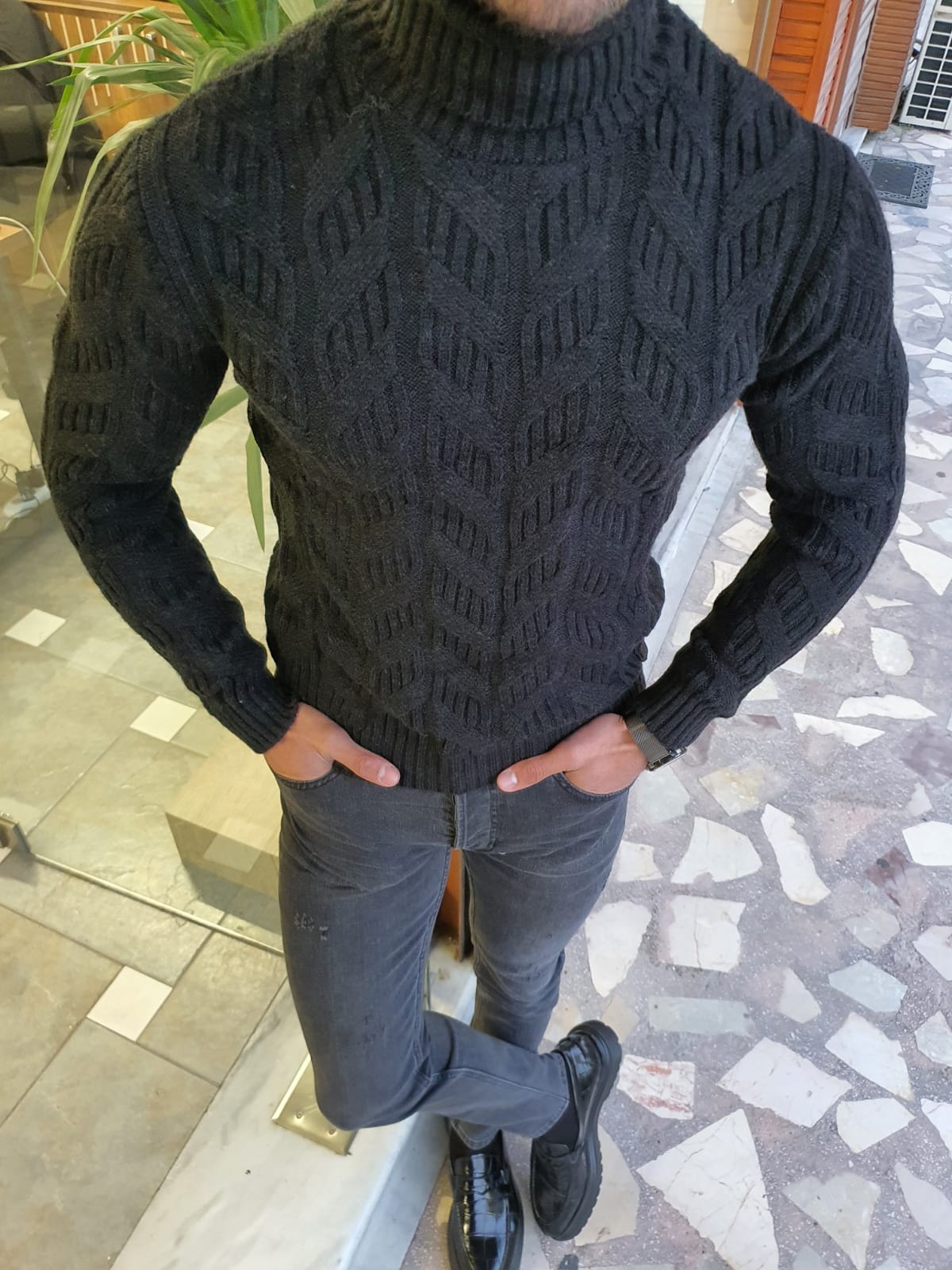 Buy Black Slim Fit Turtleneck Wool Sweater by GentWith | Free Shipping