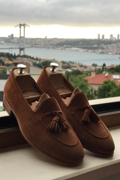 Brown Suede Leather Tassel Loafers by GentWith.com with Free Worldwide Shipping