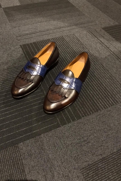 Brown Leather Kilt Loafers by GentWith.com with Free Worldwide Shipping