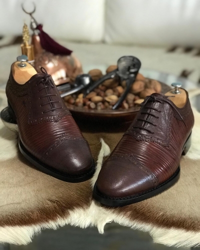 Brown Leather Oxfords by GentWith.com with Free Worldwide Shipping