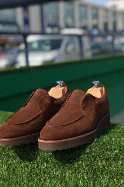 Brown Suede Leather Loafers by GentWith.com with Free Worldwide Shipping