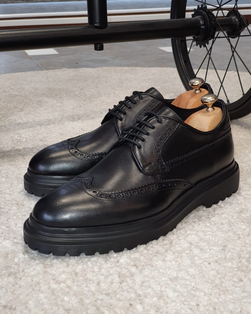 Black Wingtip Oxfords by GentWith.com with Free Worldwide Shipping