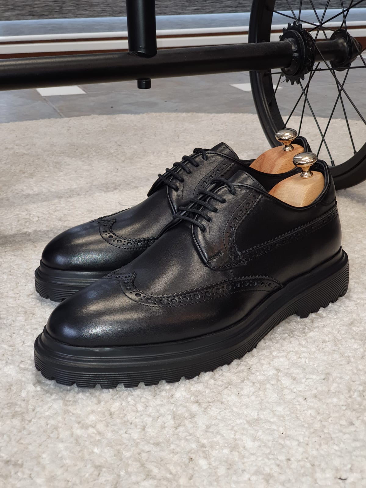 Buy Black Wingtip Oxfords by GentWith.com with Free Shipping