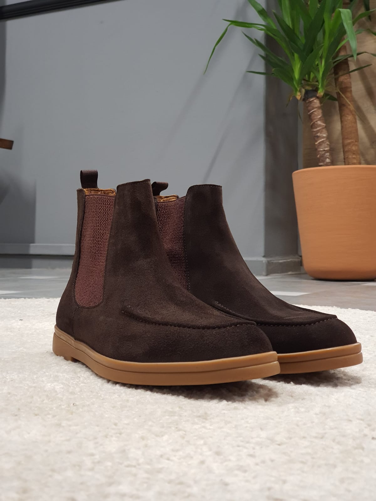 Buy Brown Suede Chelsea Boots by GentWith.com with Free Shipping