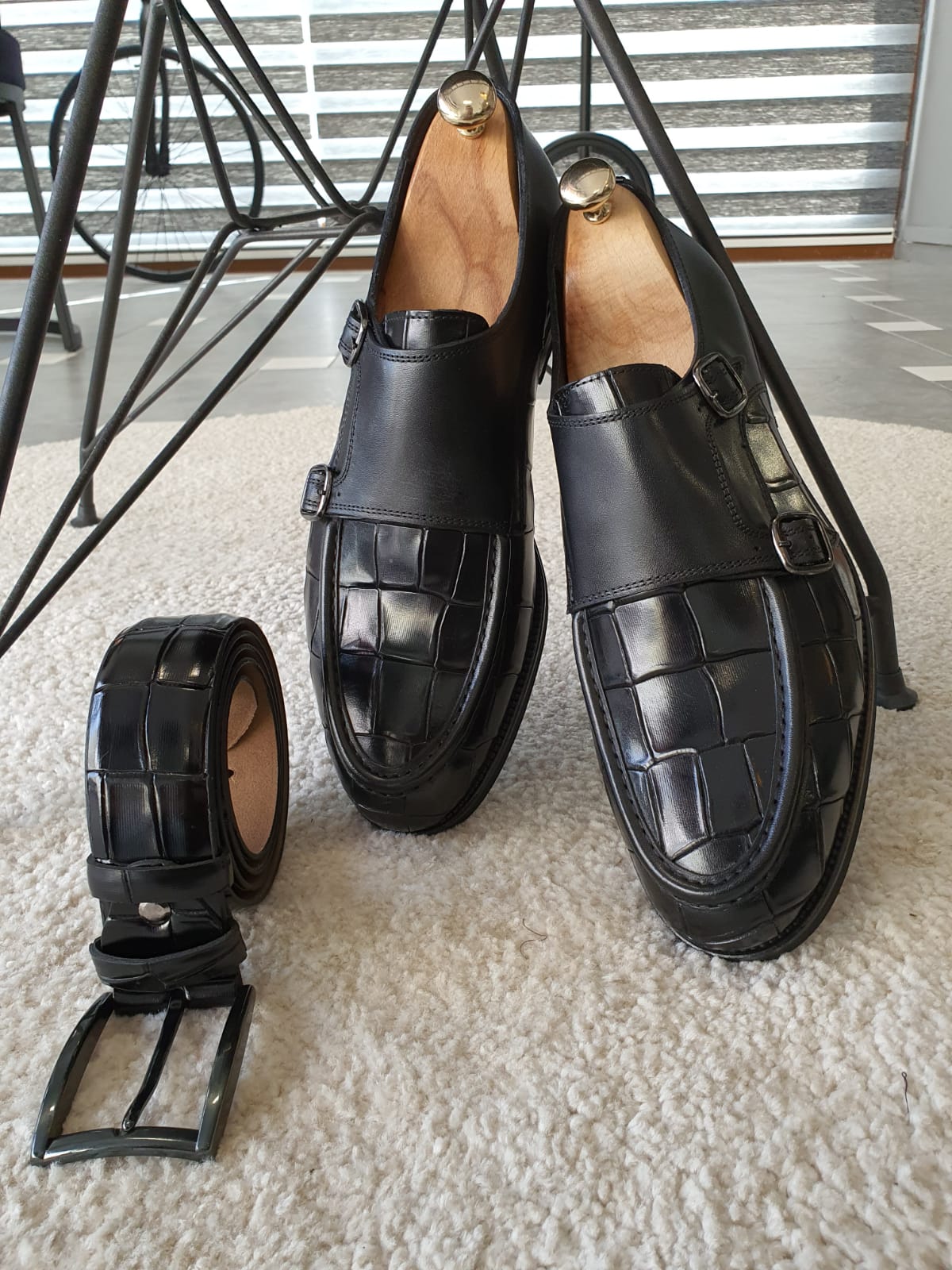 Buy Black Monk Strap Loafers by GentWith.com with Free Shipping