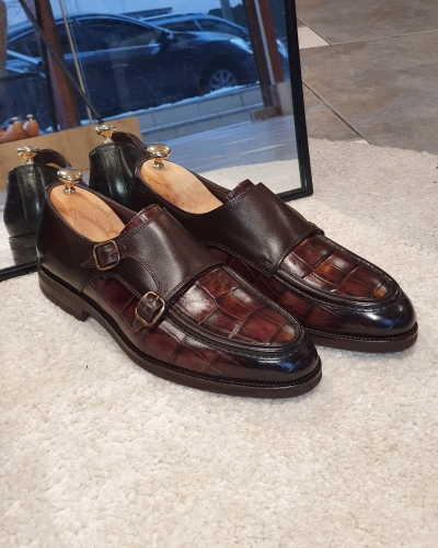 Brown Monk Strap Loafers by GentWith.com with Free Worldwide Shipping