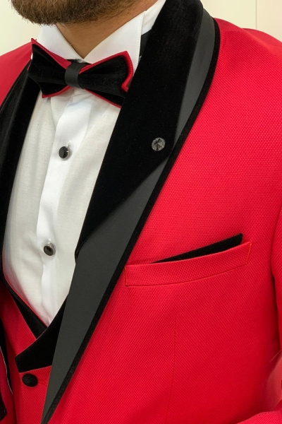 Red Slim Fit Shawl Lapel Tuxedos by GentWith.com with Free Worldwide Shipping