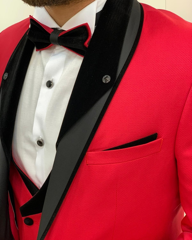 Red Slim Fit Shawl Lapel Tuxedos by GentWith.com with Free Worldwide Shipping