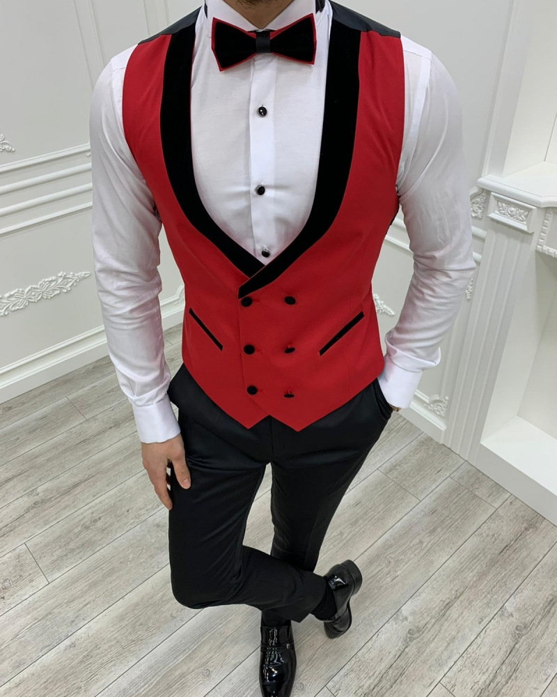 Red Slim Fit Shawl Lapel Tuxedos by GentWith.com with Free Worldwide Shipping