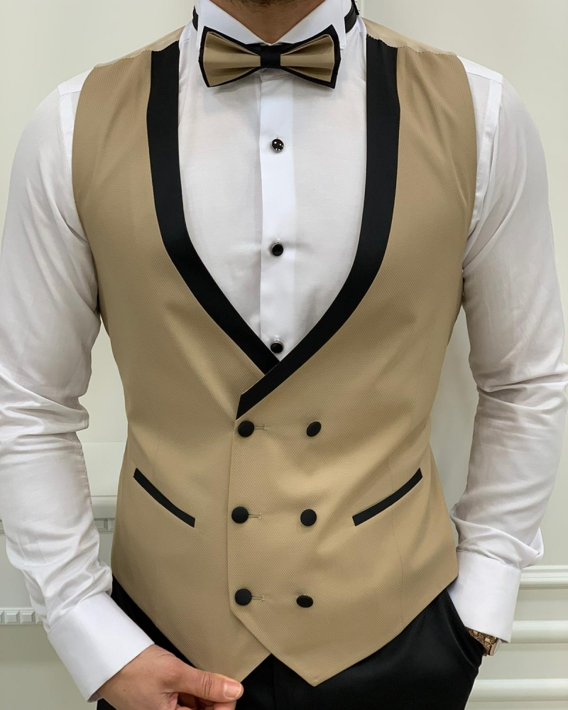 Gold Slim Fit Shawl Lapel Tuxedos by GentWith.com with Free Worldwide Shipping