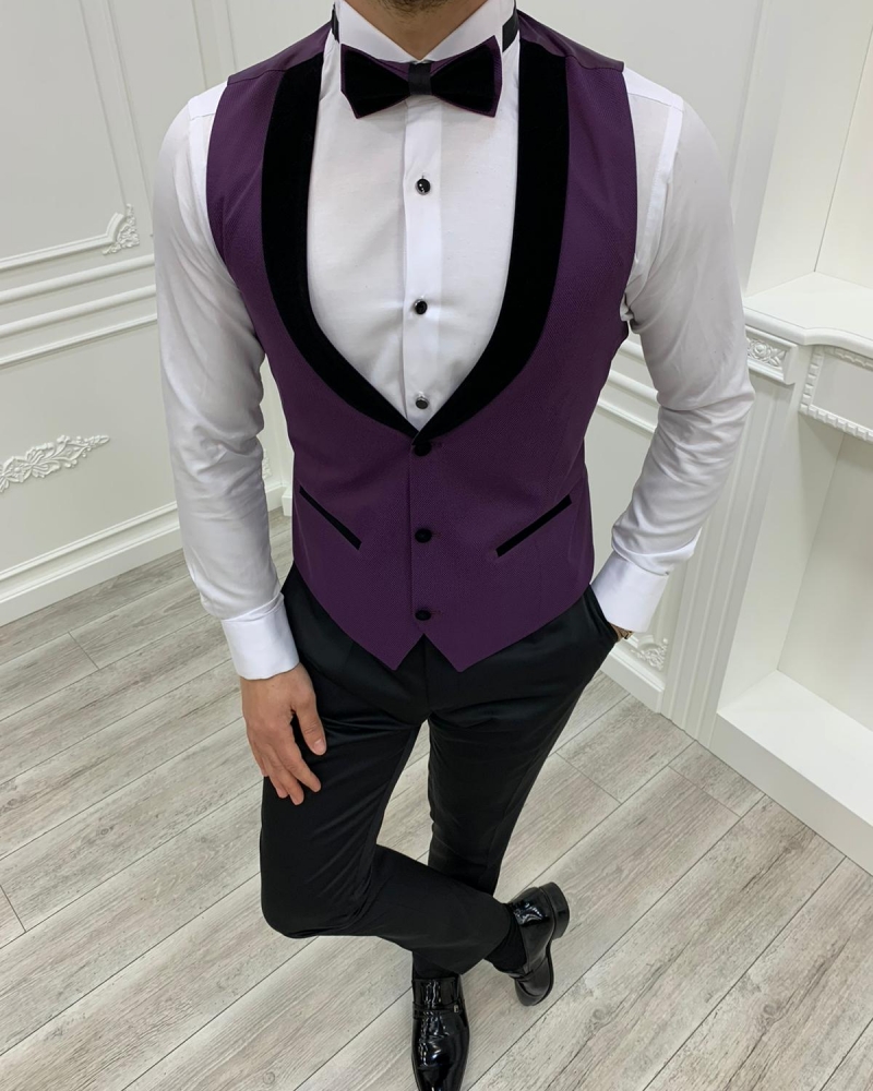 Purple Slim Fit Shawl Lapel Tuxedos by GentWith.com with Free Worldwide Shipping