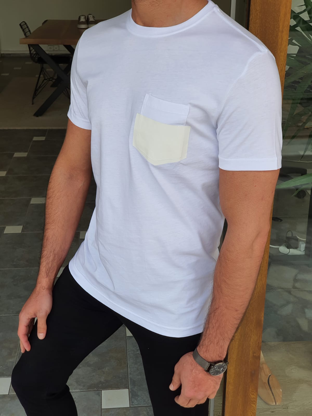 Buy White Slim Fit Crew Neck Cotton T-Shirt by GentWith.com