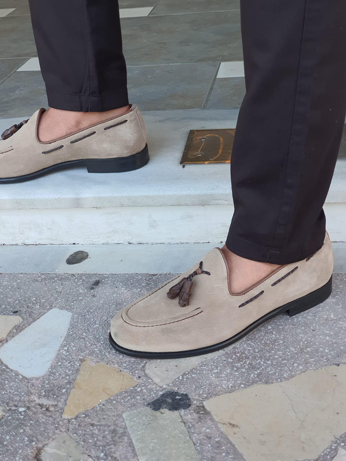 Buy Beige Suede Tassel Loafers by GentWith.com with Free Shipping