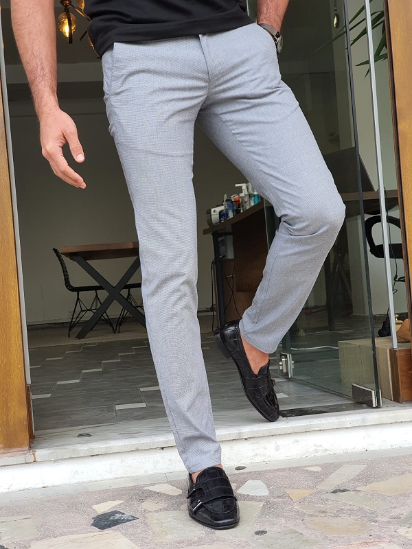 Buy Gray Slim Fit Cotton Pants by GentWith.com | Worldwide Shipping