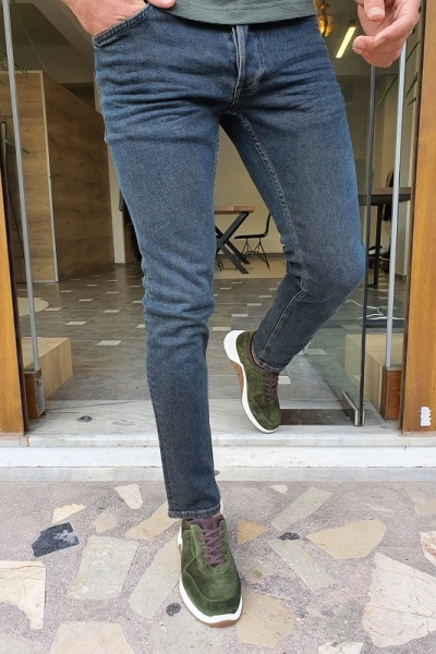 Khaki Slim Fit Jeans by GentWith.com with Free Worldwide Shipping