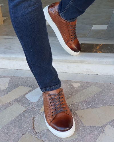 Tan Low-Top Sneakers by GentWith.com with Free Worldwide Shipping