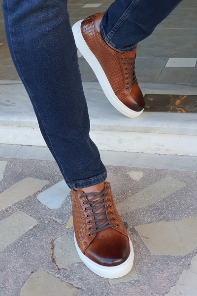 Tan Low-Top Sneakers by GentWith.com with Free Worldwide Shipping