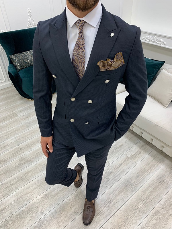 Double breasted suit hot sale skinny guys