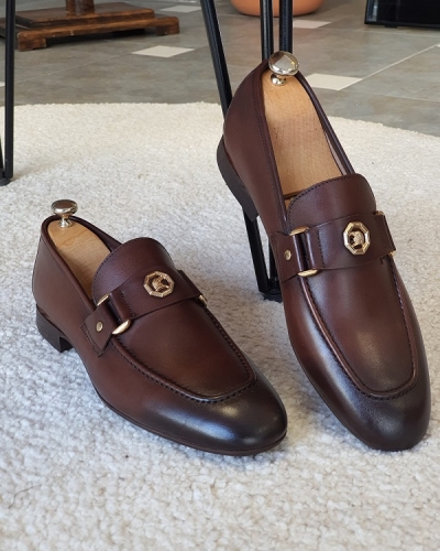 Brown Penny Loafers for Men by GentWith.com with Free Worldwide Shipping