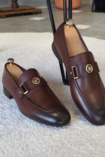 Brown Penny Loafers for Men by GentWith.com with Free Worldwide Shipping