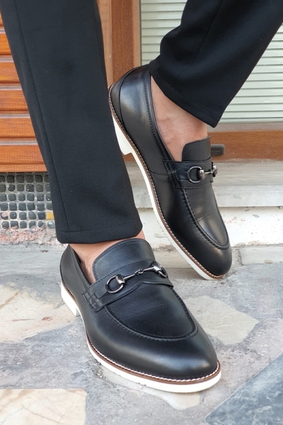 Black Bit Loafers for Men by GentWith.com with Free Worldwide Shipping