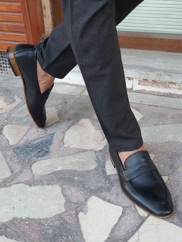 Black Penny Loafers for Men by GentWith.com with Free Worldwide Shipping