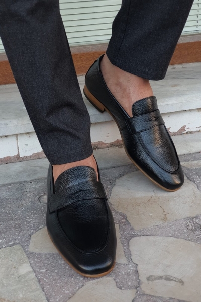 Black Penny Loafers for Men by GentWith.com with Free Worldwide Shipping