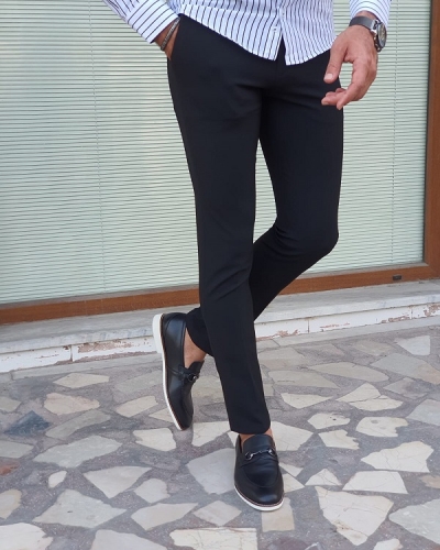 Black Slim Fit Jeans for Men by GentWith.com with Free Worldwide Shipping