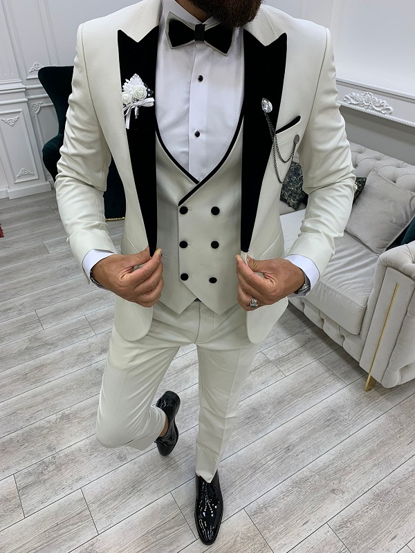 All white slim hot sale fit tuxedo